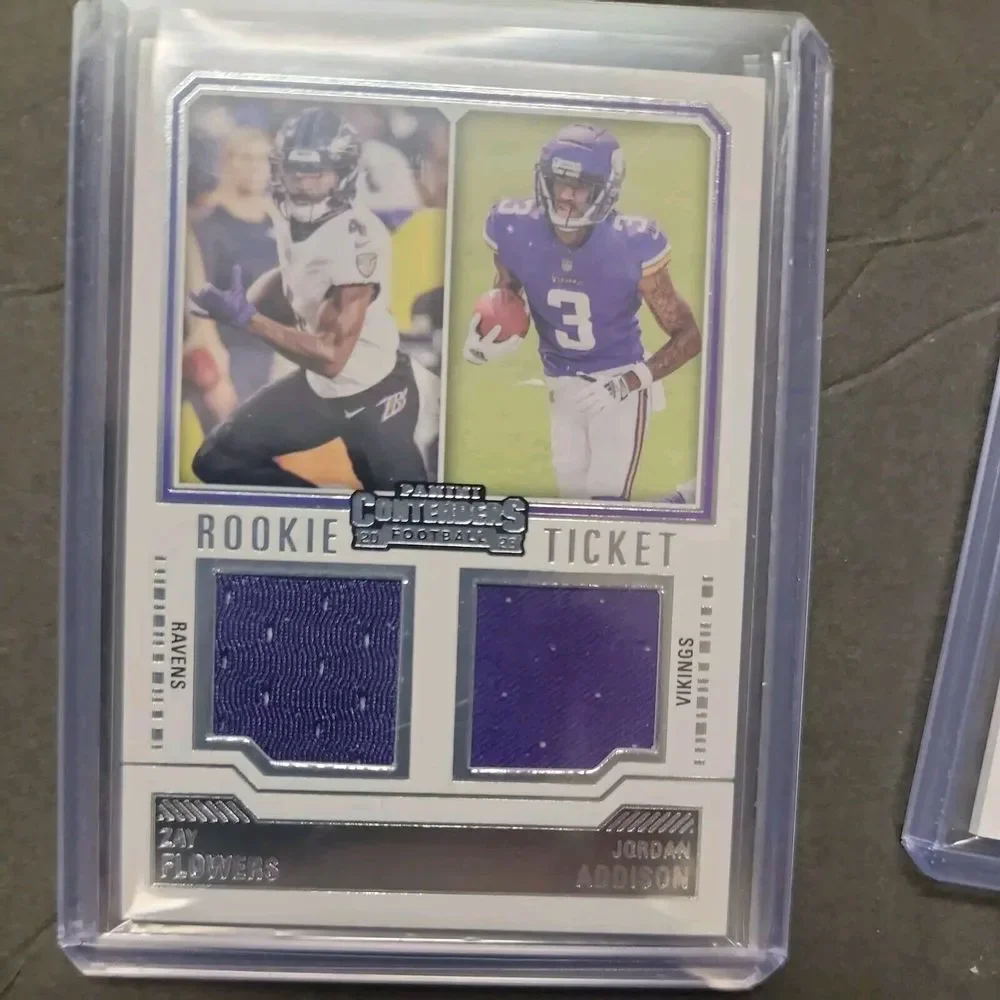 2023 Panini Contenders Zay Flowers Jordan Addison Rookie Ticket Dual Patch
